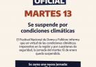#JMmodoFestival - Dia Martes 13 suspendido por lluvias