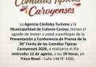 #COLONIACAROYA: La 30ª Fiesta de las Comidas Típicas Caroyenses comienza a tomar sabor: será presentada oficialmente el 12 de agosto