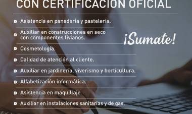 JESUS MARIA : CURSOS DE OFICIOS GRATUITOS, YA PODES INSCRIBIRTE