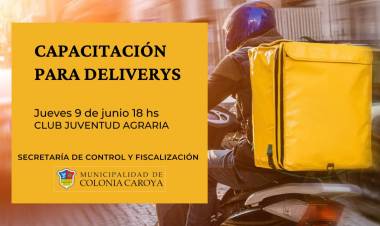 COLONIA CAROYA: HOY CAPACITARÁN A DELIVERIES