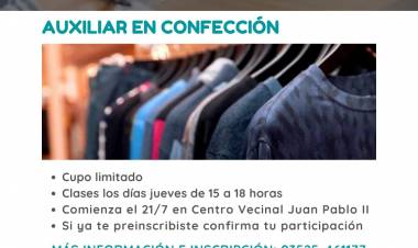 COLONIA CAROYA: INSCRIPCIONES ABIERTAS PARA CURSOS PRESENCIALES DE OFICIO 