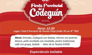 COLONIA CAROYA: ÚLTIMAS TARJETAS PARA LA FIESTA DEL CODEGUÍN EN PUESTO VIEJO