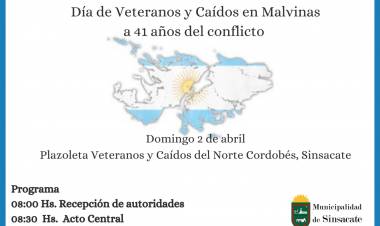 #Sinsacate : Sede del Acto regional conmemorativo al Día de los Veteranos y Caídos en Malvinas