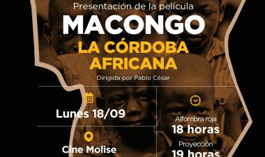 #JesusMaria : La ciudad será sede del estreno del documental "Macongo, la Córdoba africana"