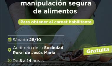#JesusMaria : Nueva capacitación presencial en Manipulación de Alimentos