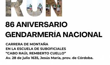 #JesusMaria : Gendarmería Nacional celebra su 86° Aniversario con  un Cross Country Running