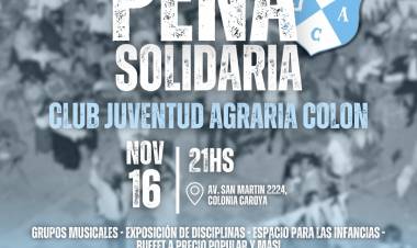 #ColoniaCaroya : Peña solidaria en el Club Agraria