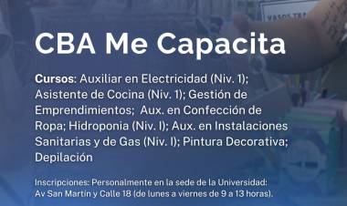 #COLONIACAROYA  - ¡Últimos días de inscripción para el programa CBA Me Capacita!