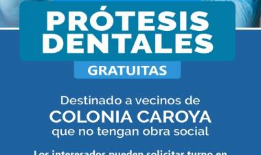 #COLONIACAROYA: Prótesis dentales gratuitas para vecinos de Colonia Caroya