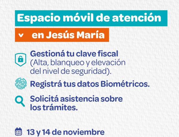 #JesusMaria: Rentas Córdoba y ARCA brindarán atención en Jesús María con sus oficinas móviles