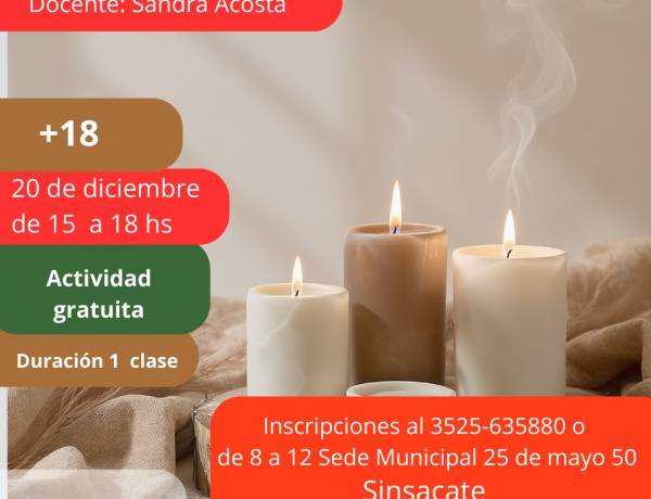 #Sinsacate: Sinsacate ofrece un taller gratuito de velas de soja navideñas