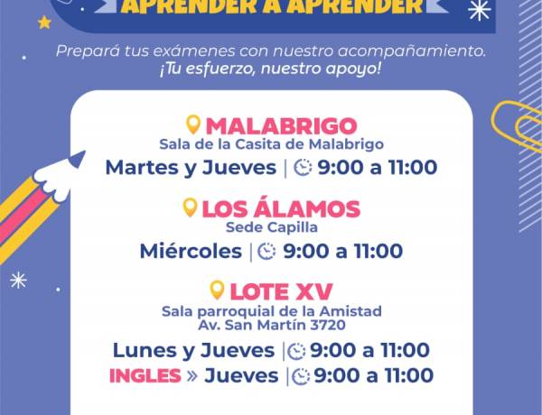 #COLONIACAROYA: Vuelven las clases de apoyo escolar 