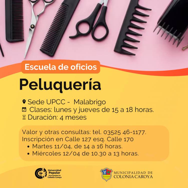 #ColoniaCaroya : Se dictará un curso de peluquería en la UPCC - Sede Malabrigo