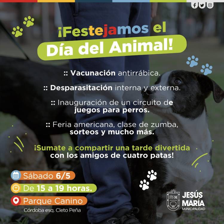 #JesusMaria : Celebrará el Día del Animal con la apertura de un circuito de juegos para perros en el Parque Canino