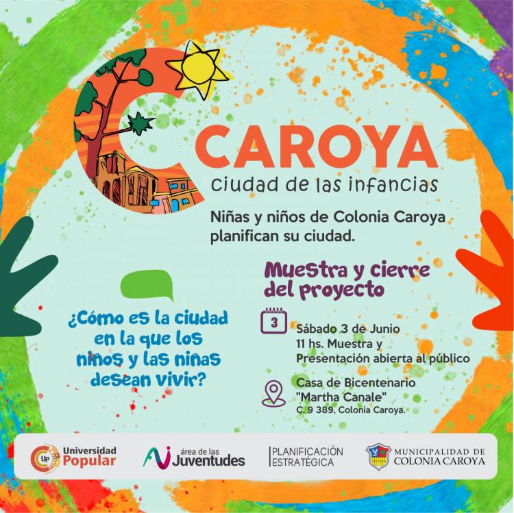 #ColoniaCaroya : Presentarán los resultados del Programa "Caroya, ciudad de las Infancias"