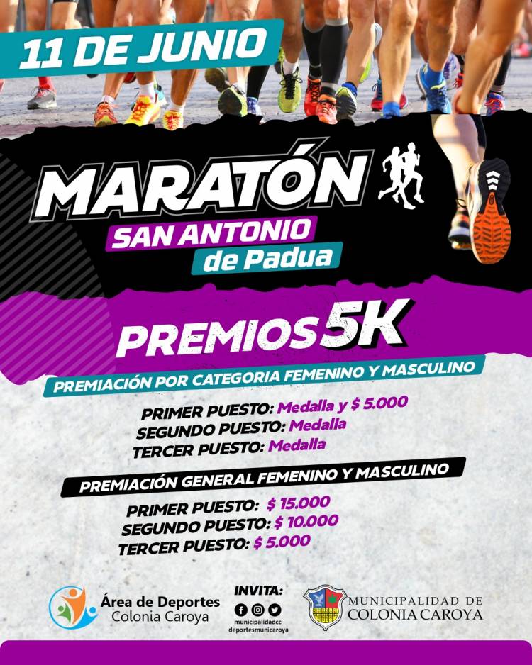 #ColoniaCaroya : Llega una nueva edición de la Maratón San Antonio de Padua