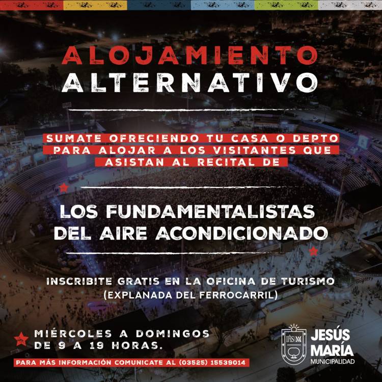 #JesúsMaria : Registro de alojamientos alternativos para el show de "Fundamentalistas del Aire Acondicionado"