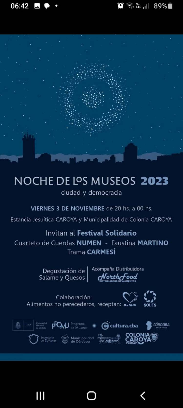 #ColoniaCaroya : Noche de los Museos solidaria