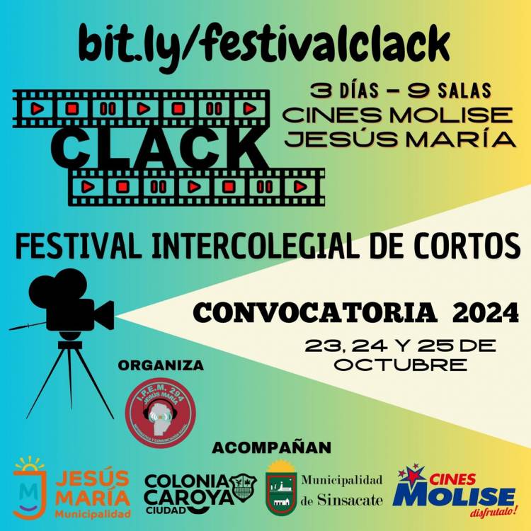 #JesusMaria : Sigue abierta la convocatoria para el  2º Festival Intercolegial de Cortos Clack!