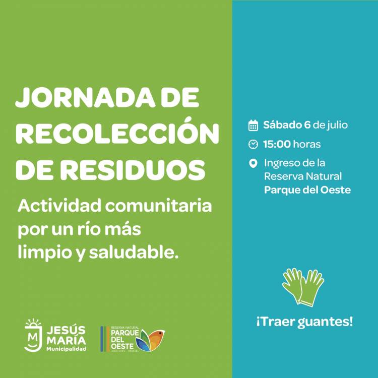 #JesusMaria : Jornada de recolección de residuos en el río