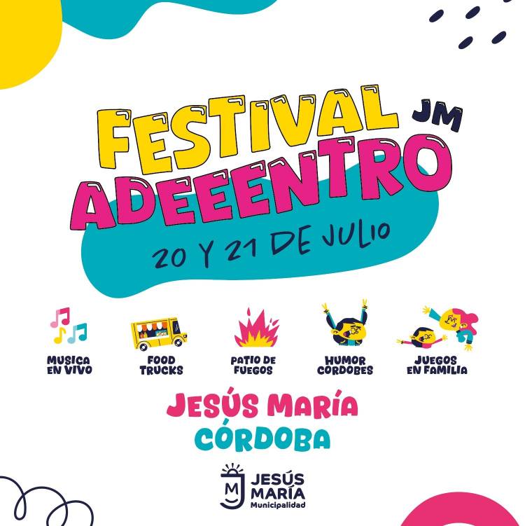 #JesusMaria : Festival Adeeentro con música, gastronomía y humor cordobés con Camilo y Nardo