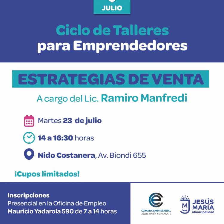 #JesusMaria : Capacitación gratuita sobre estrategia de venta para emprendedores