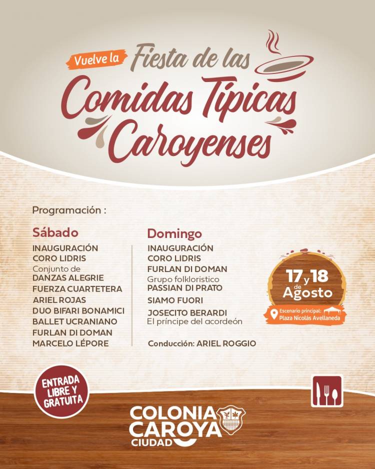 #ColoniaCaroya : Programación de la Fiesta de las Comidas Típicas