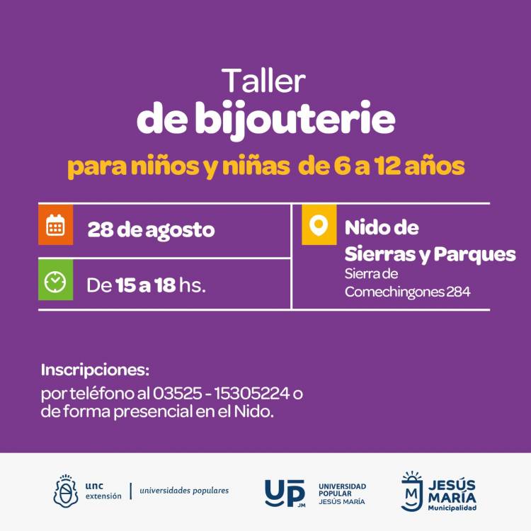 #JesusMaria : Taller de bijouterie para niños y niñas