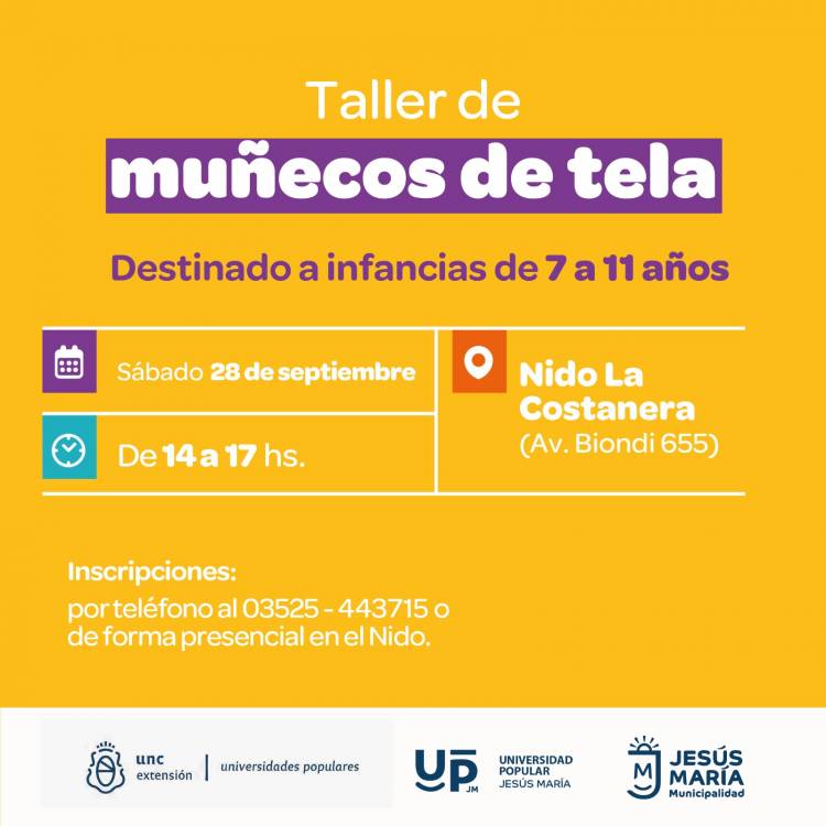 #JesusMaria : Taller de muñecos de tela para las infancias