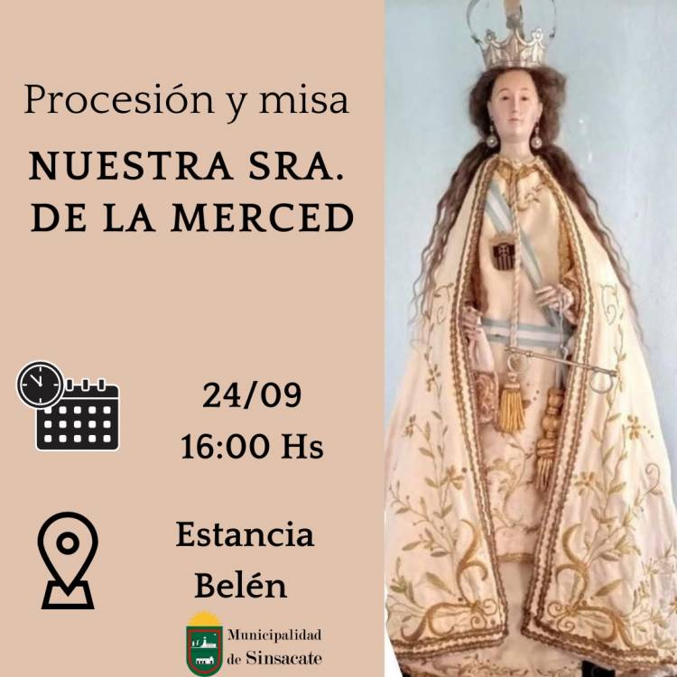 #Sinsacate : Procesión y misa en honor a la Virgen de la Merced en Estancia Belén a 154 años el milagro