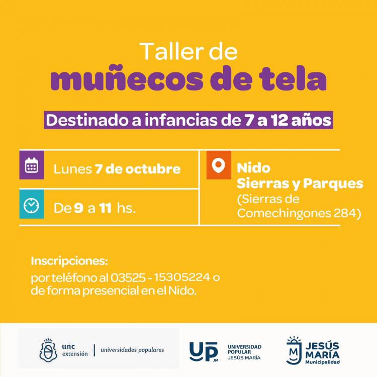 #JesusMaria : Taller de muñecos de tela para niños