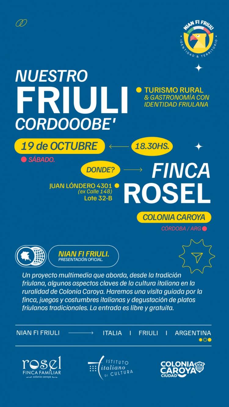 #ColoniaCaroya : Se presenta el proyecto “Nian fi Friuli”