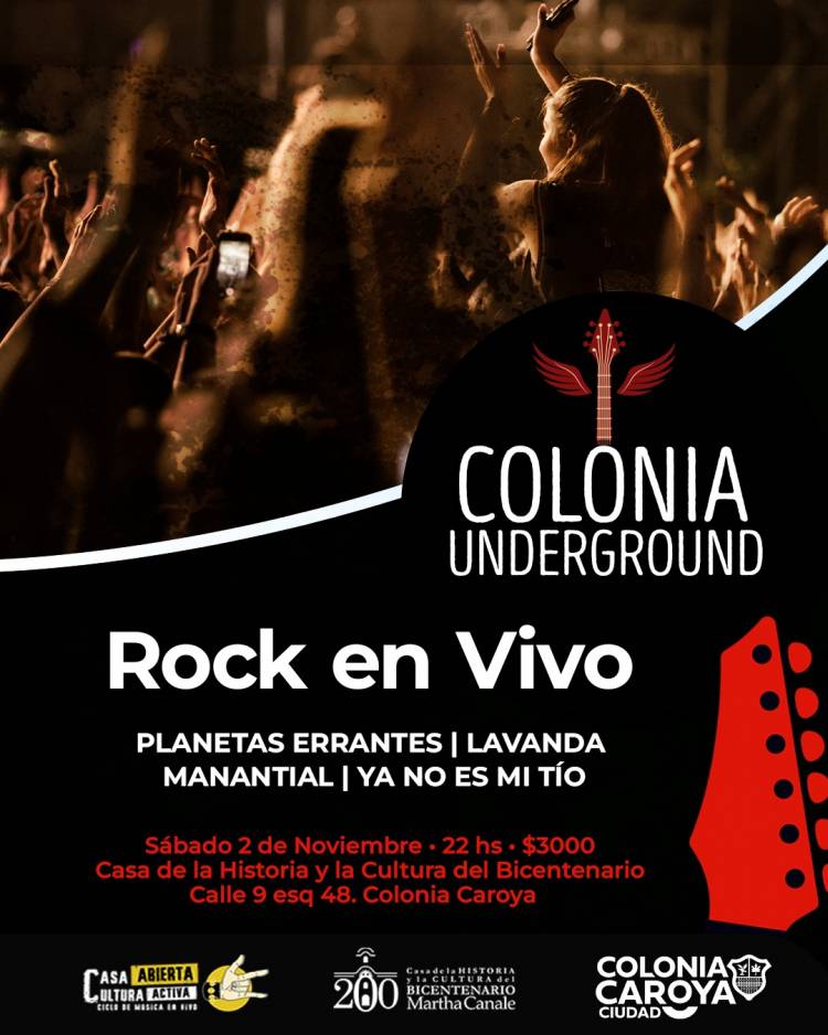 #ColoniaCaroya : Rock en vivo en Casa dela Historia