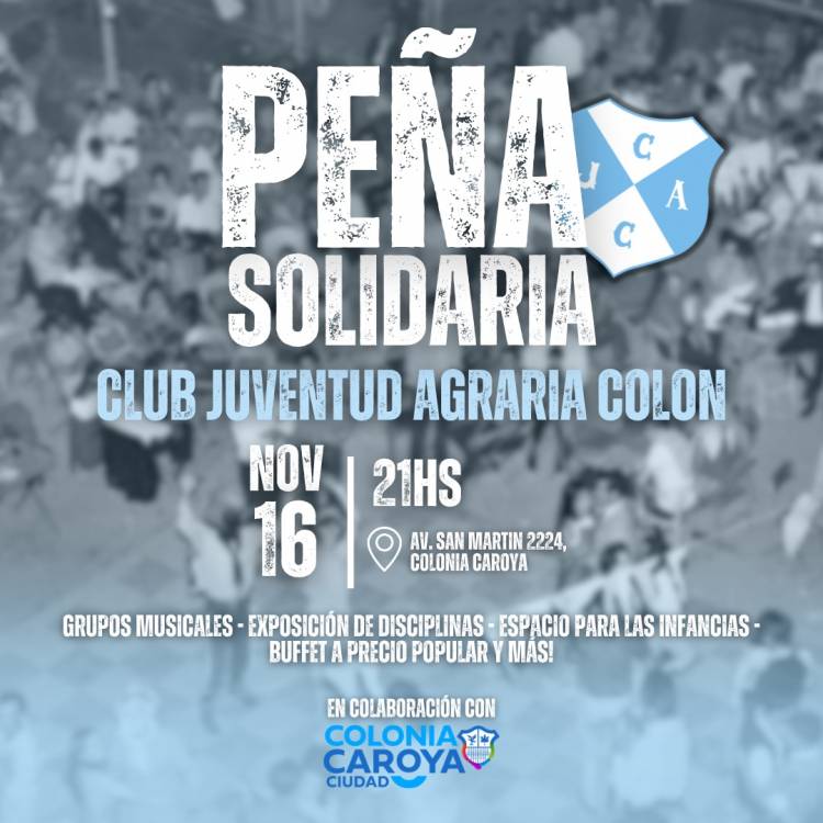 #ColoniaCaroya : Peña solidaria en el Club Agraria