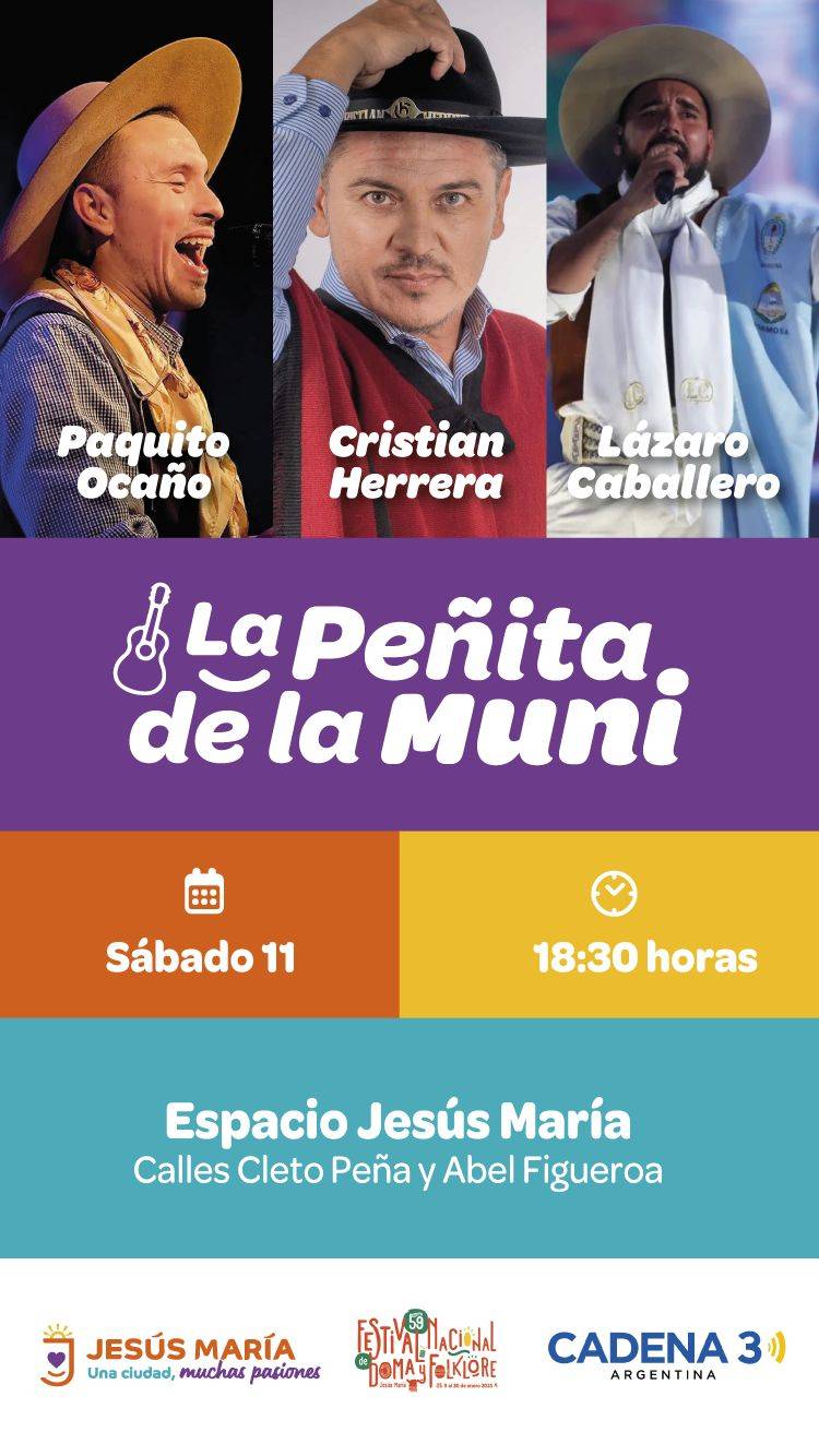 #JESUSMARIA : Lázaro Caballero, Paquito Ocaño y Cristian Herrera en “La Peñita de la Muni”