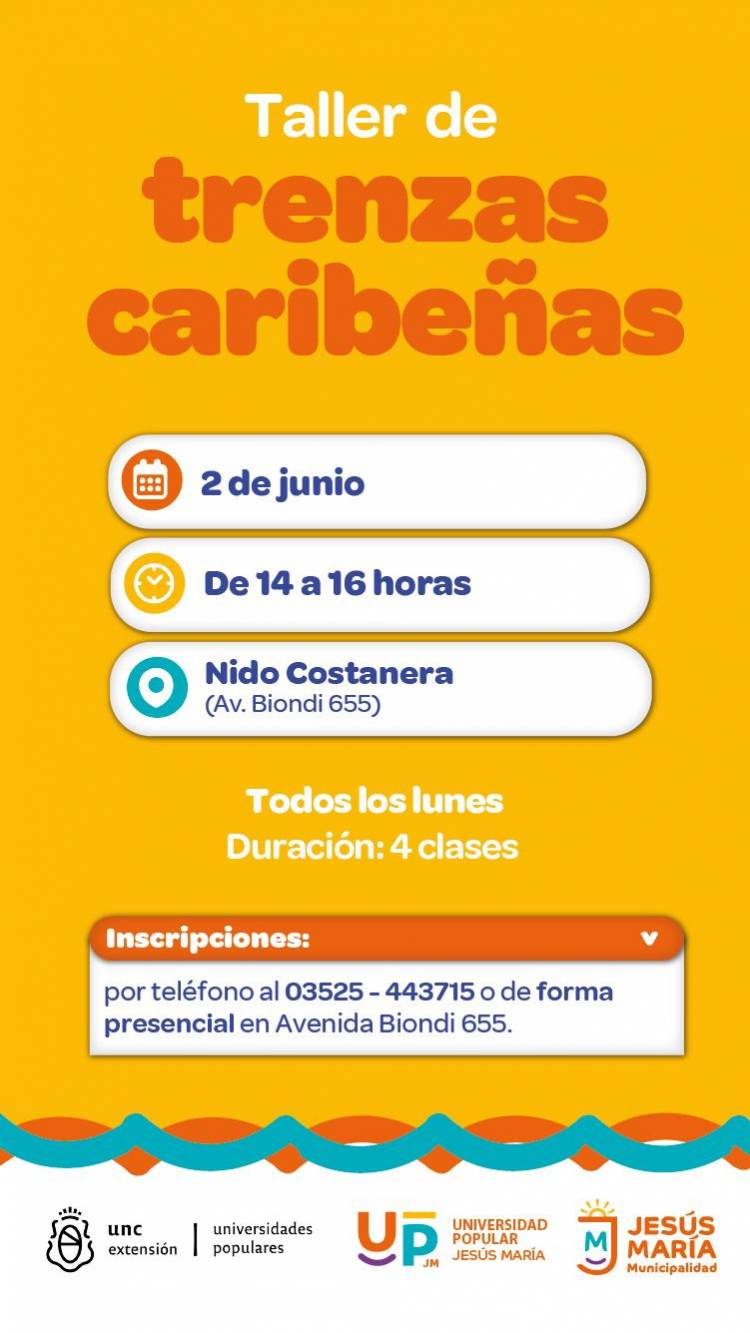 #JesusMaria : La Muni lanza un taller gratuito de trenzas caribeñas en el Nido Costanera
