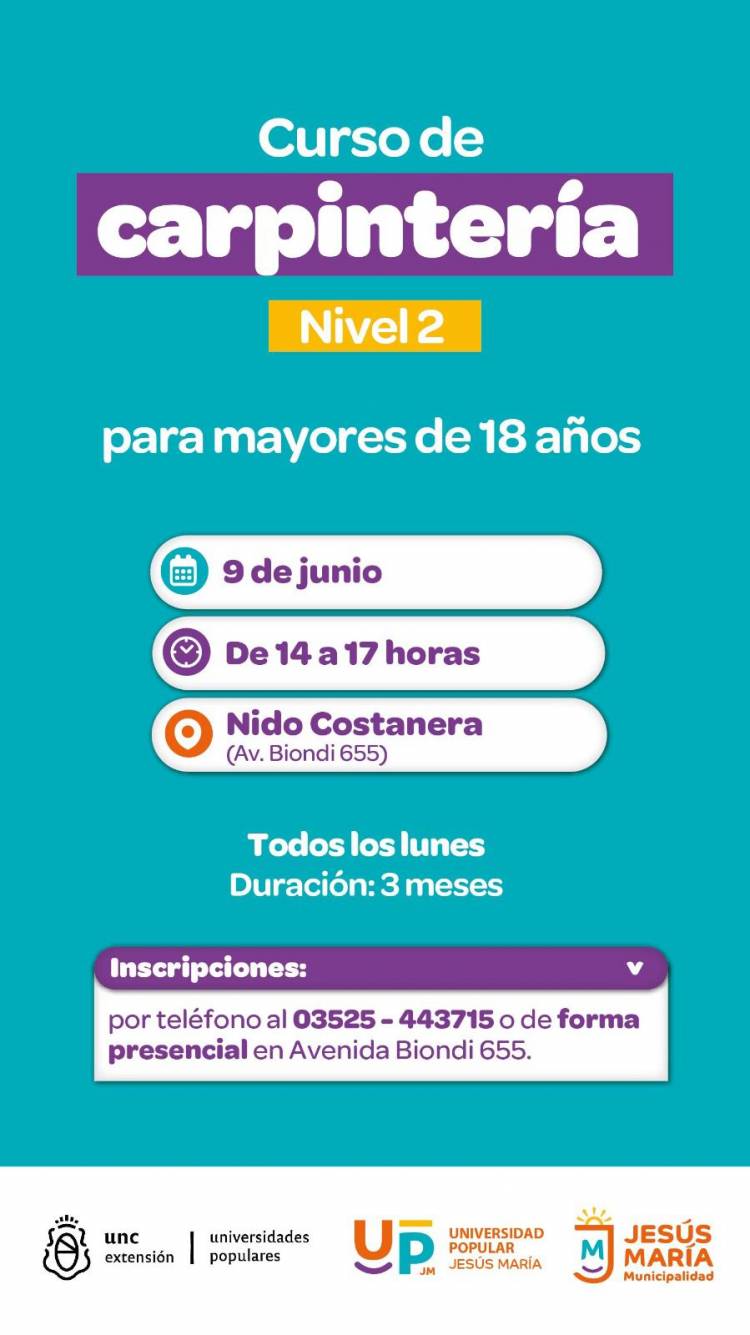 #JesusMaría: Arrancan nuevos cursos gratuitos: atención al cliente, carpintería, maquillaje artístico, origami, informática y administración