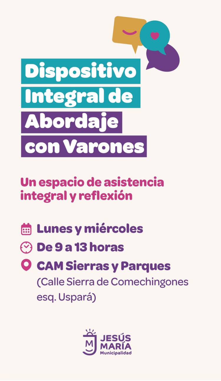 #JESUSMARIA : presentó el Dispositivo Integral de Abordaje con Varones para prevenir la violencia de género