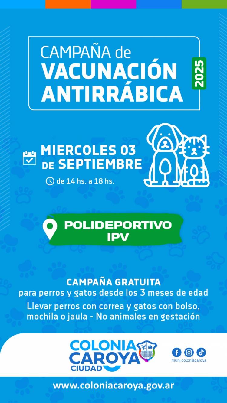 #COLONIACAROYA: Continúa la Vacunación Antirrábica en Colonia Caroya