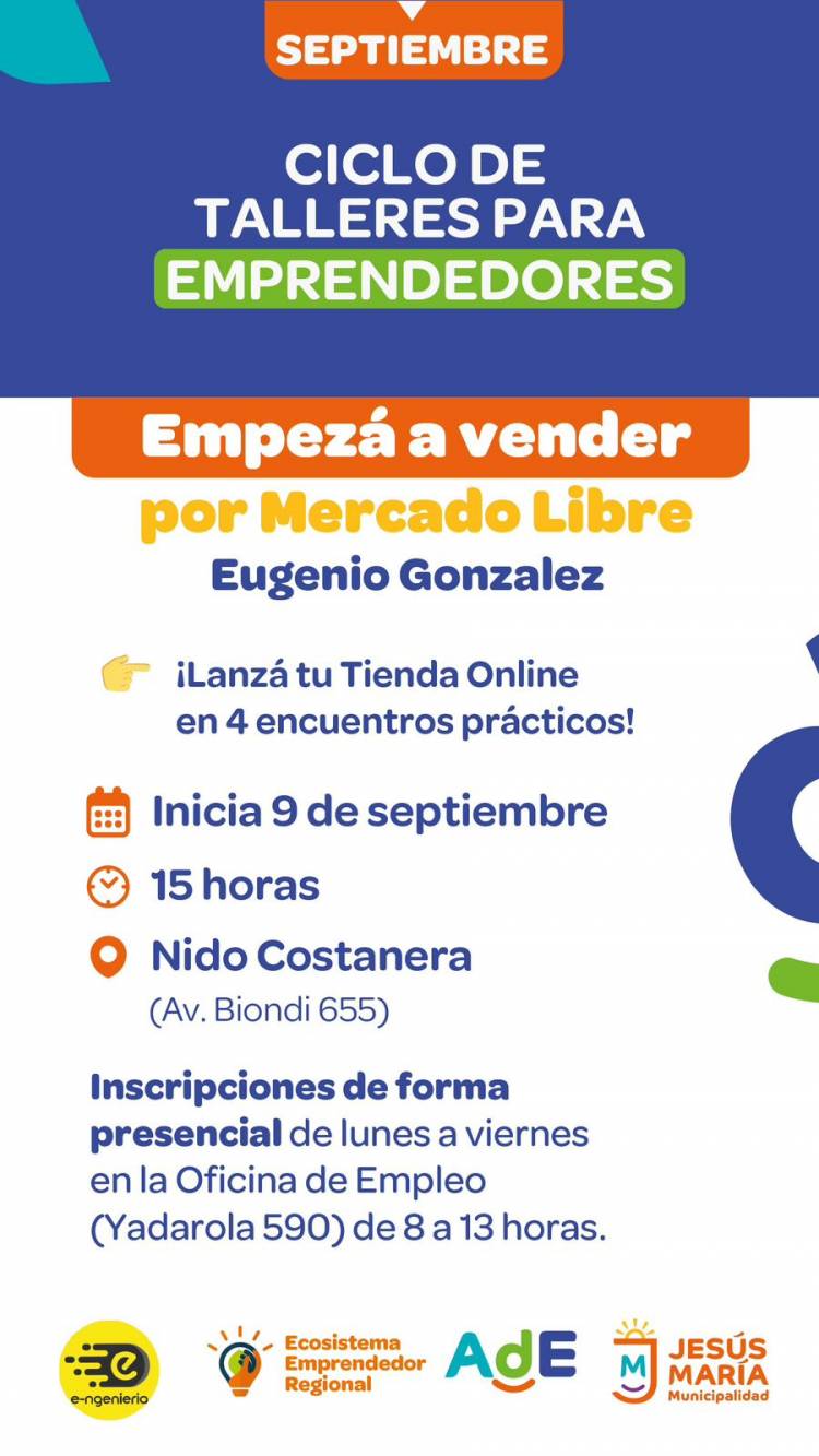 #JESUSMARIA : Comienza un nuevo ciclo de capacitaciones para emprendedores con un taller sobre ventas en Mercado Libre