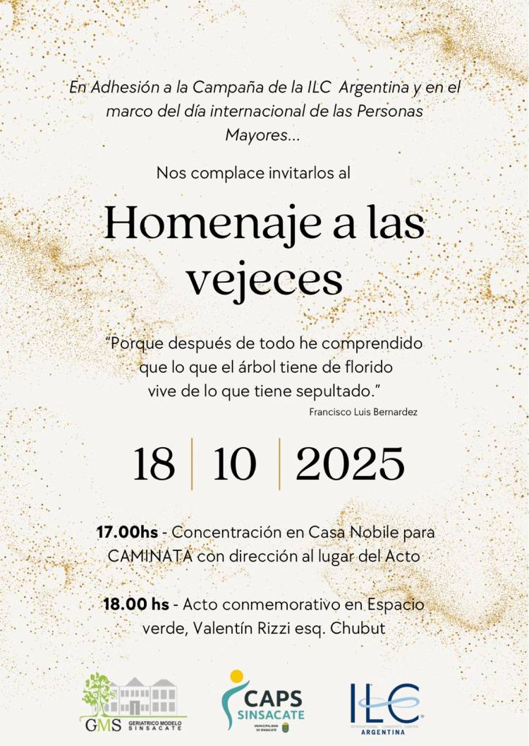 #SINSACATE -  celebra el Día de las Personas Mayores con un acto y caminata comunitaria