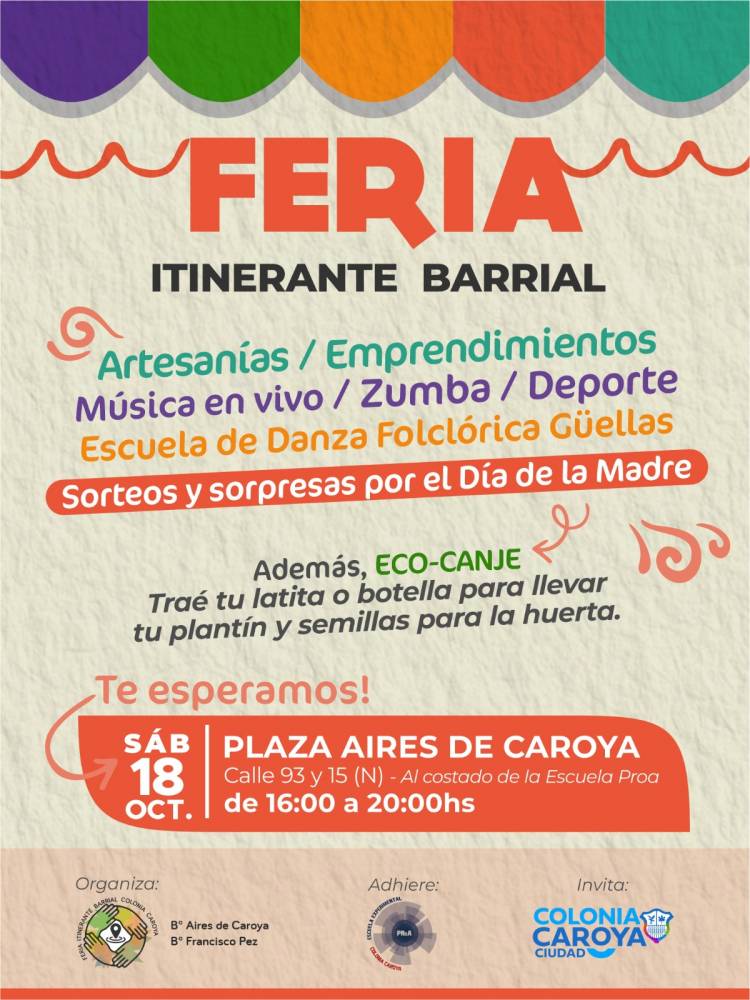#COLONIACAROYA - Continúan las Ferias Itinerantes