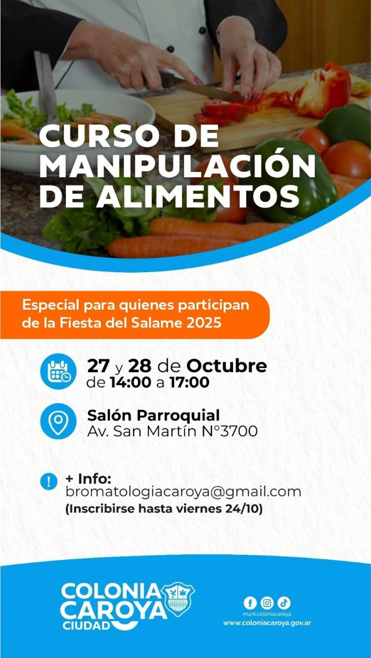 #COLONIACAROYA - Nuevo curso de manipuladores de alimentos
