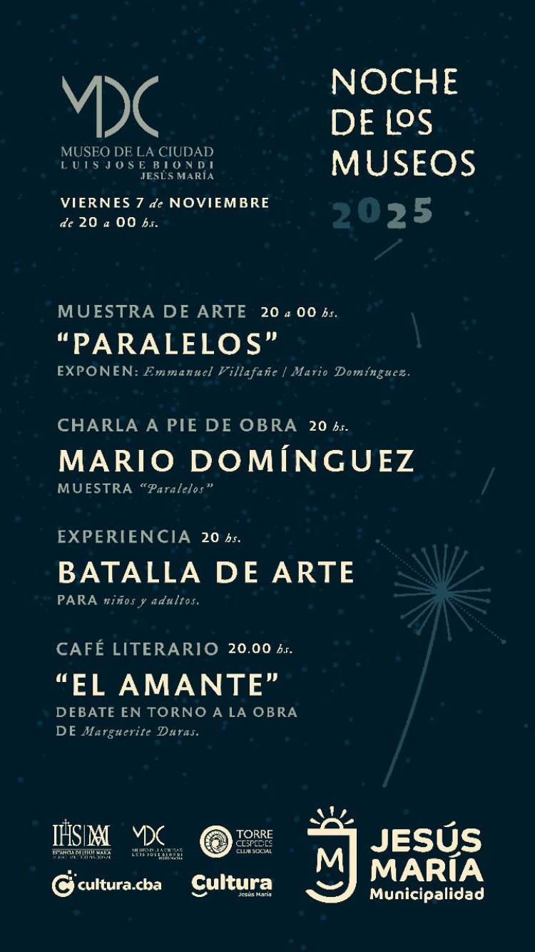 #JesusMaria: Llega una nueva edición de La Noche de los Museos a Jesús María