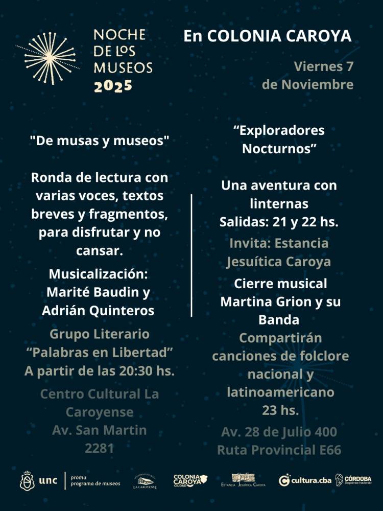 #COLONIACAROYA - Noche de los Museos en Colonia Caroya