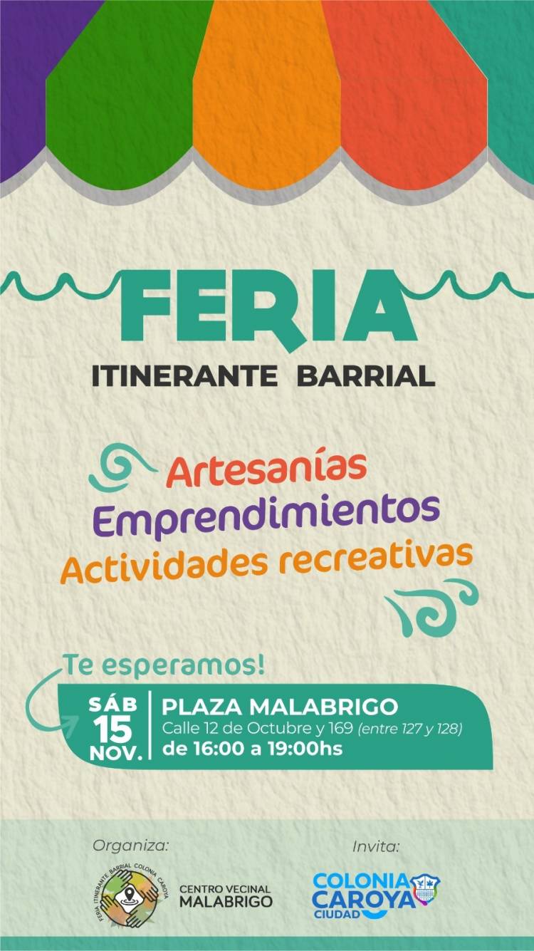 #ColoniaCaroya: La Feria Itinerante Barrial llega a Plaza Malabrigo