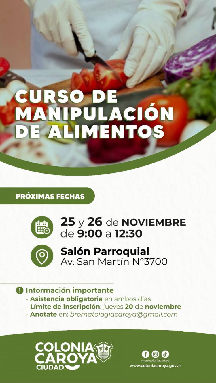 #COLONIACAROYA - Nuevo curso de manipuladores de alimentos