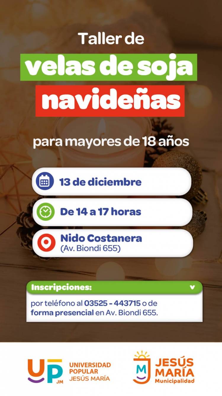 #JesusMaria: Jesús María ofrece un taller único para crear velas de soja navideñas