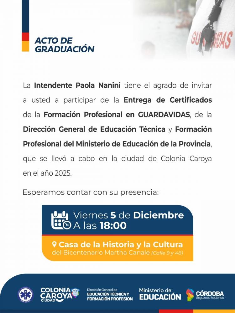 #ColoniaCaroya: Graduación de guardavidas
