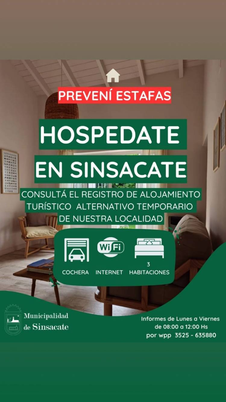 #SINSACATE - promueve el uso de alojamientos turísticos habilitados para prevenir estafas